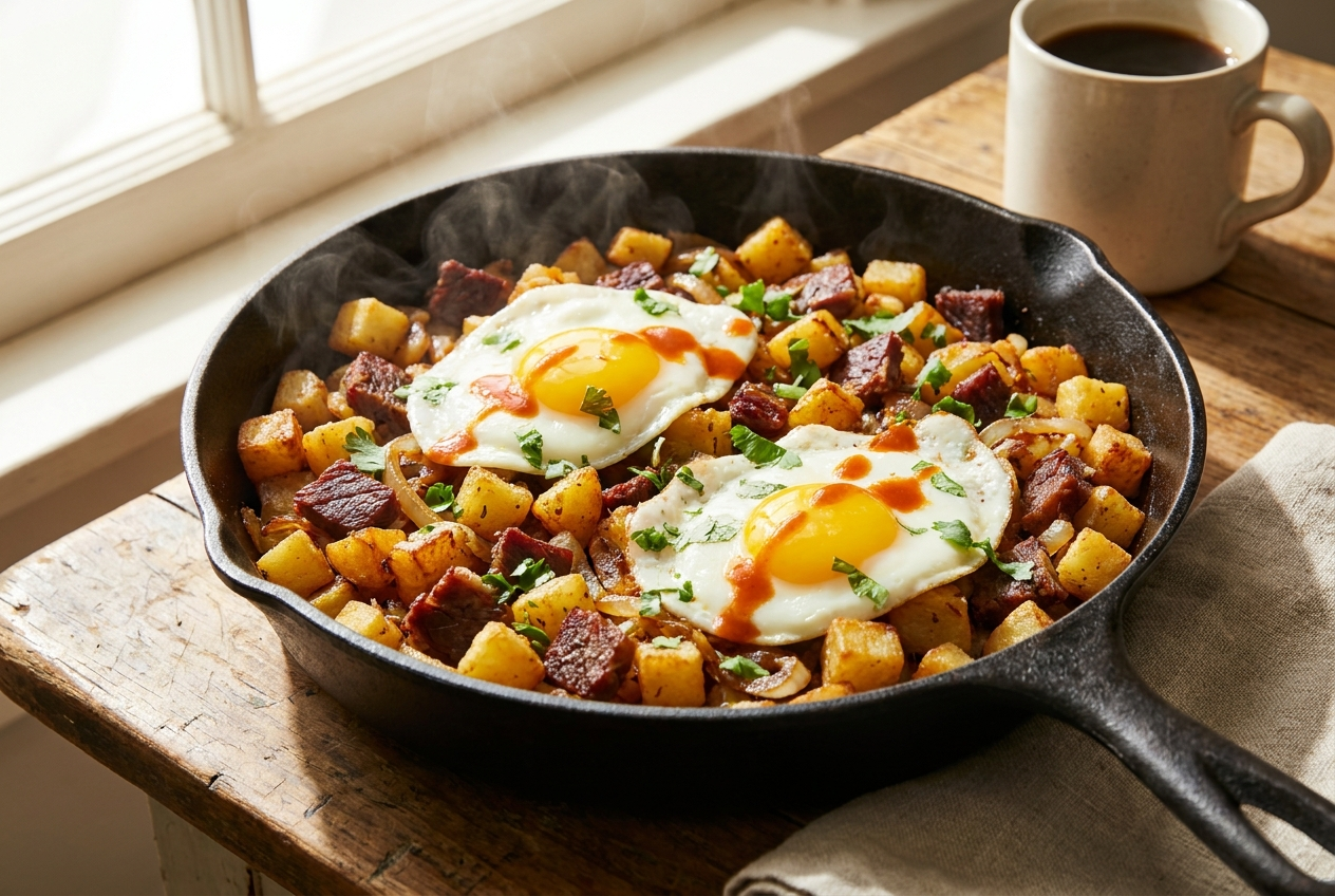 Got Beef Breakfast Hash (Jerky, Eggs & Crispy Potatoes)