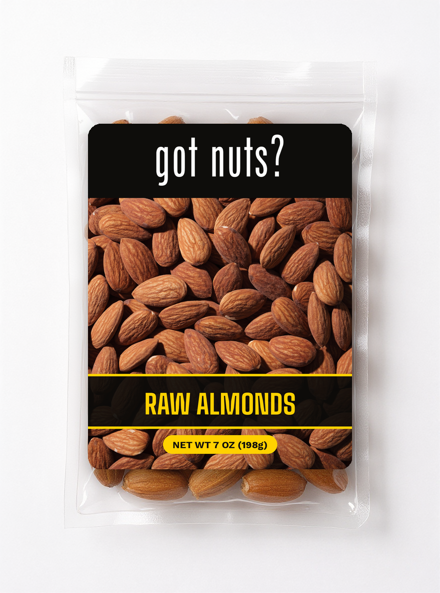 Got Nuts Raw Almonds — clear bag with label