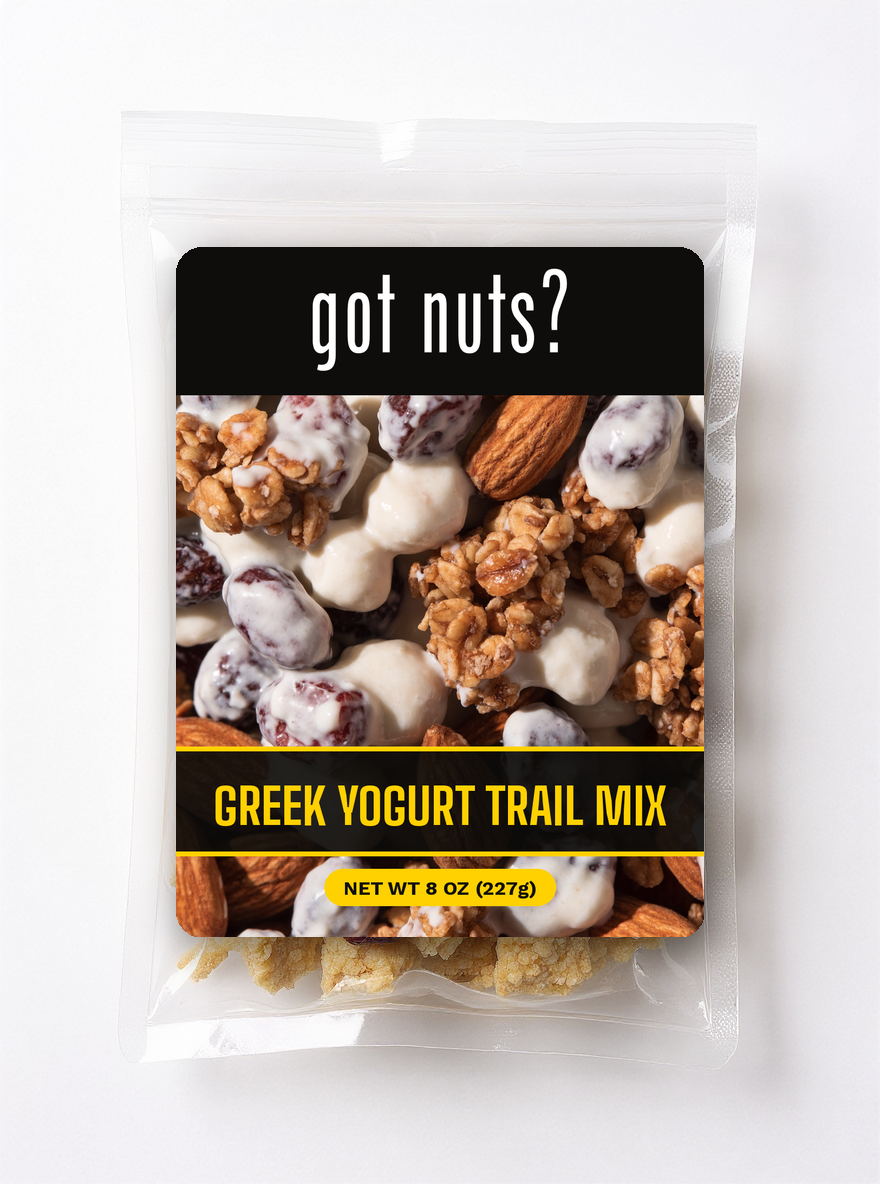Got Nuts Greek Yogurt Trail Mix — clear bag with label
