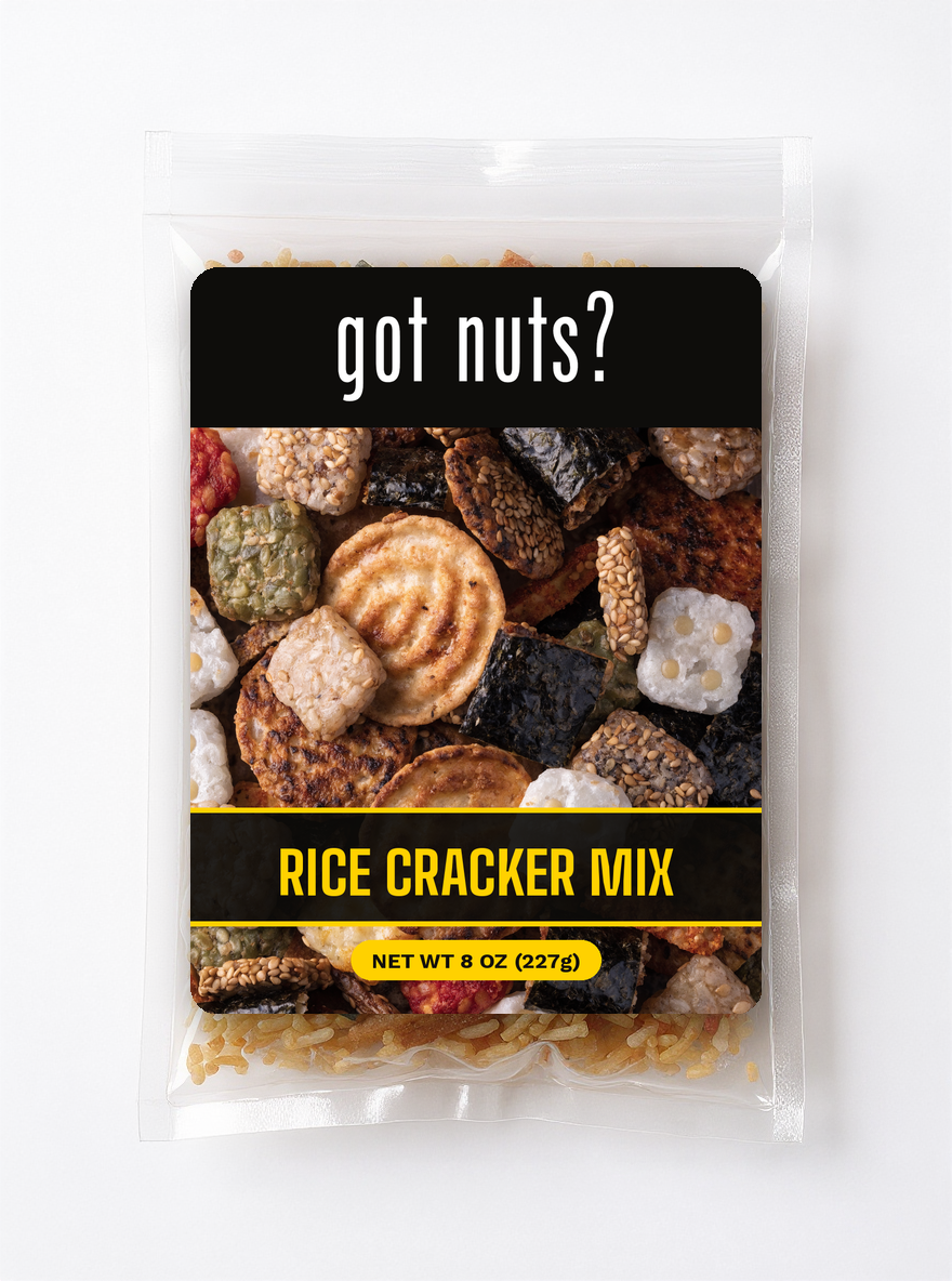 Got Nuts Japanese Rice Cracker Mix — clear bag with label