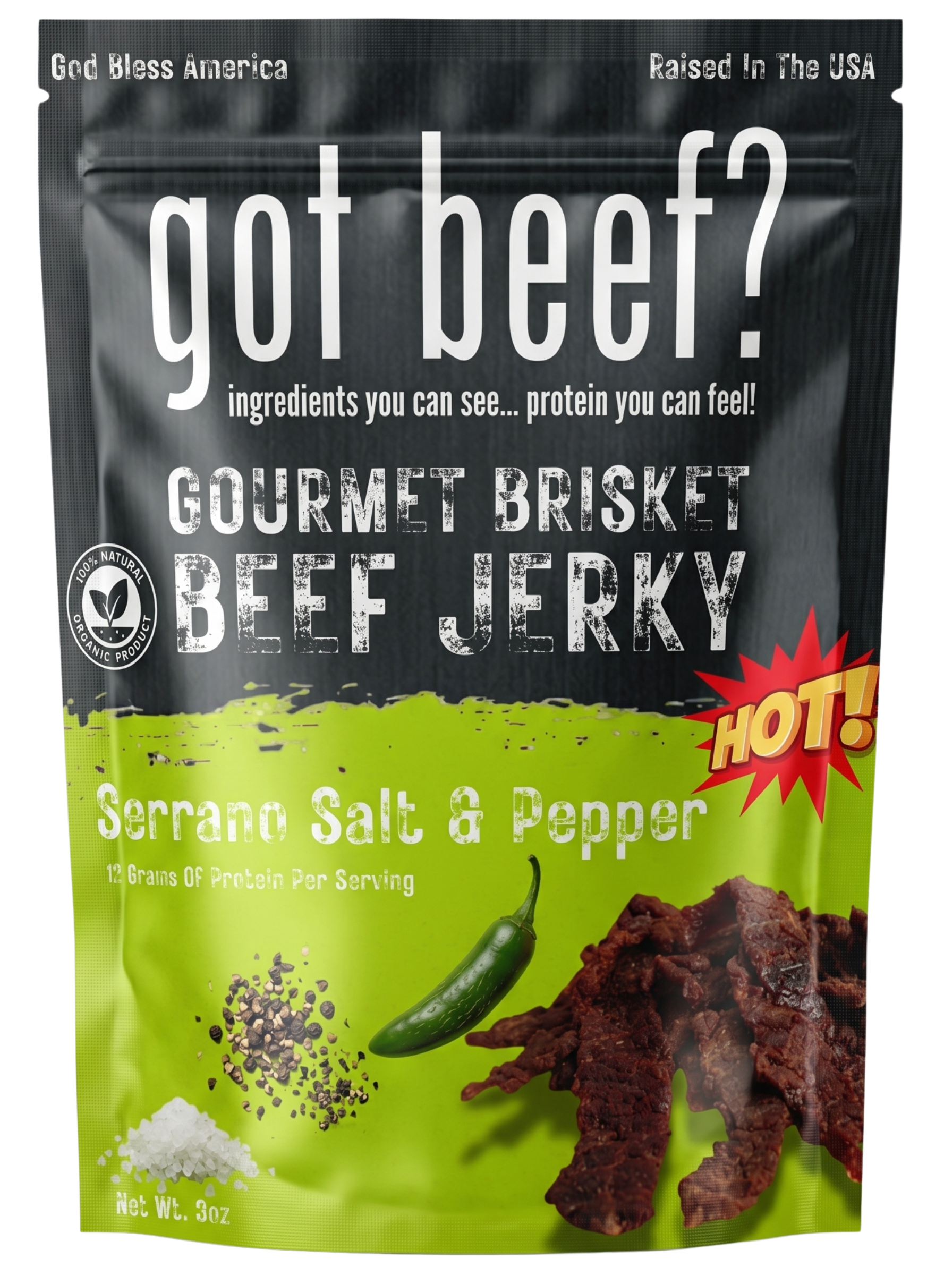 Serrano Salt & Pepper 3oz Bag