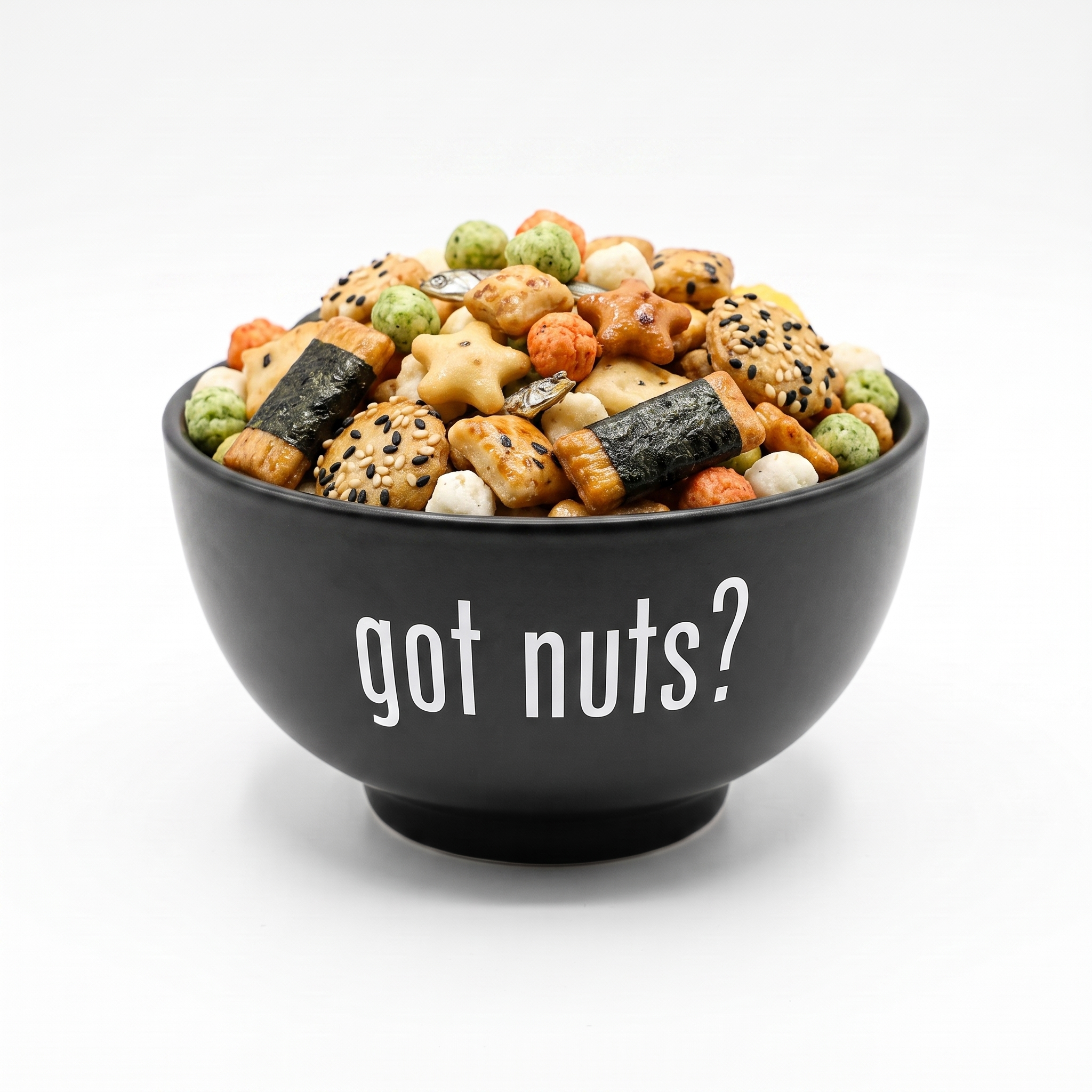 Japanese Rice Cracker Mix in a Got Nuts bowl