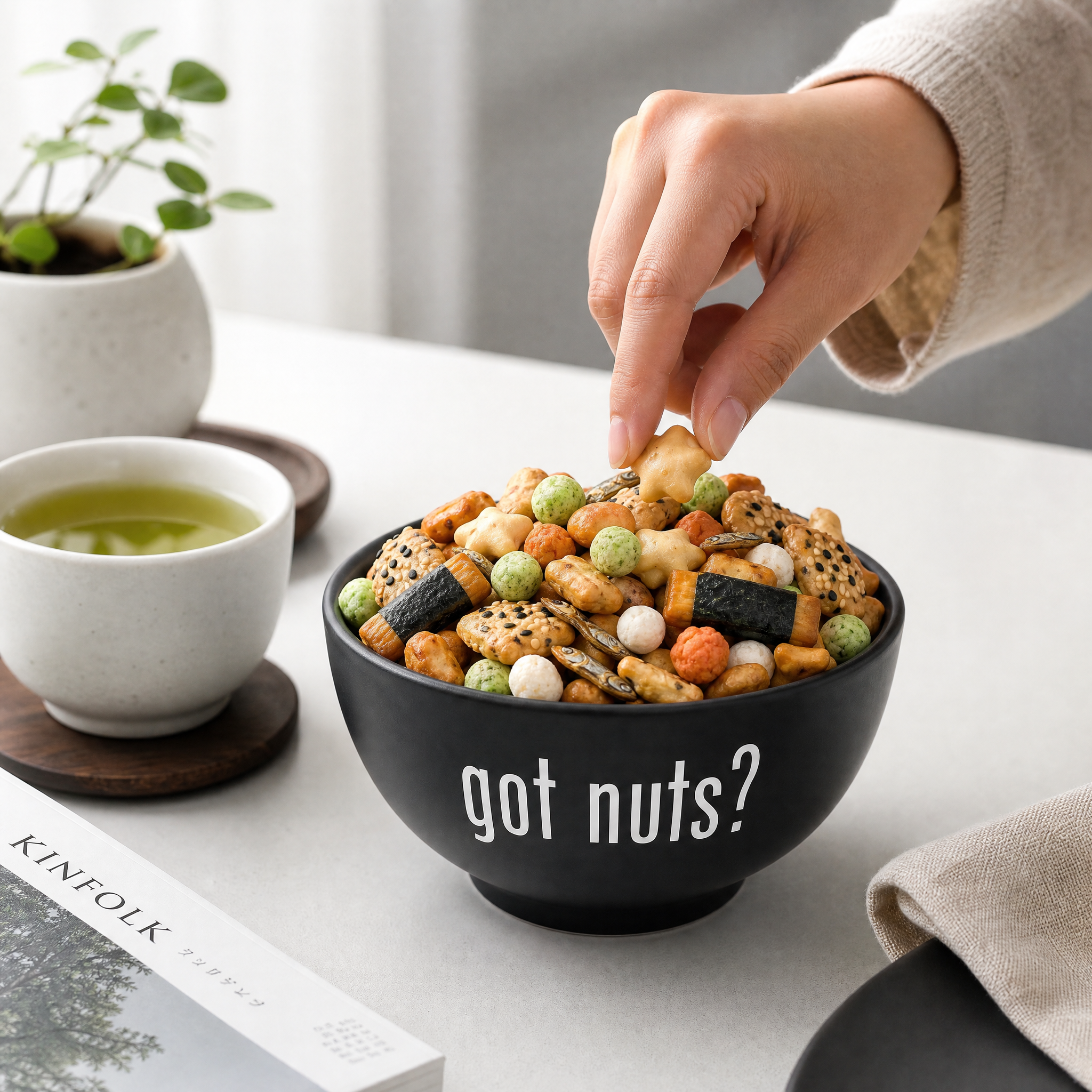 Japanese Rice Cracker Mix lifestyle in-use shot